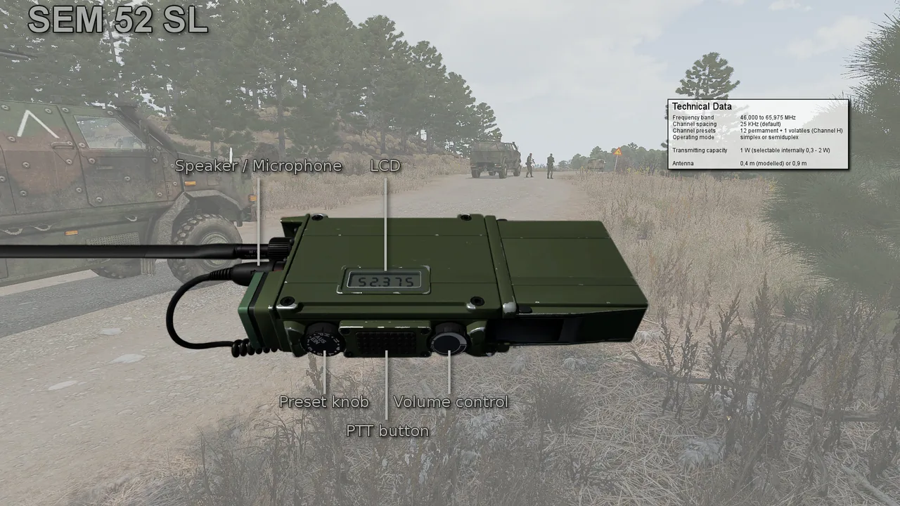 หน้าควบคุม SEM 52 SL ใน ACRE2 — ที่มา: ACRE2 Documentation