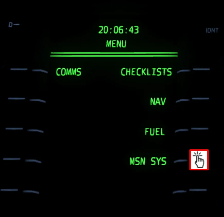 UH-60M FMS main menu